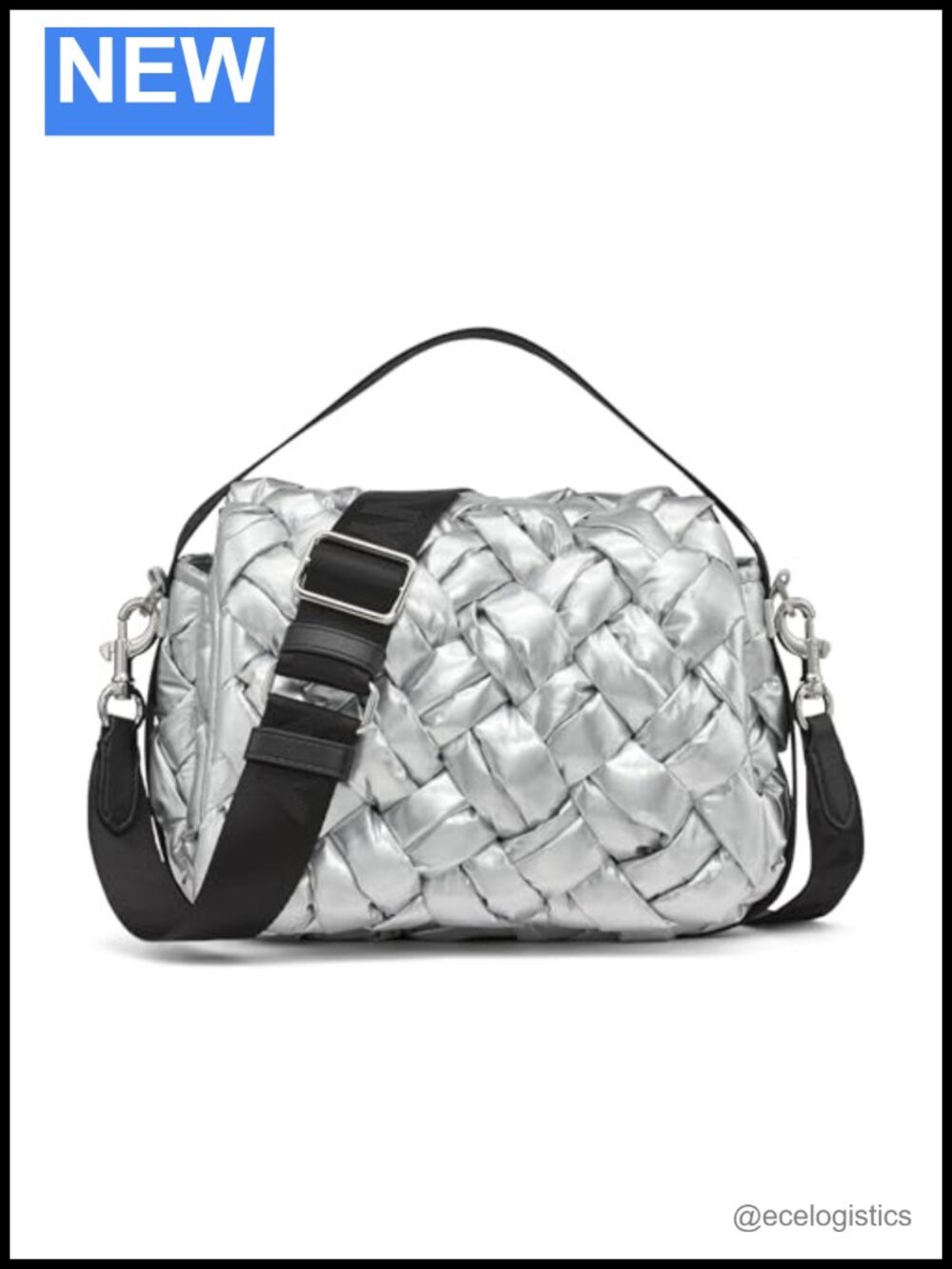 Quilted Flap Shoulder Bag Nylon Crossbody Satchel